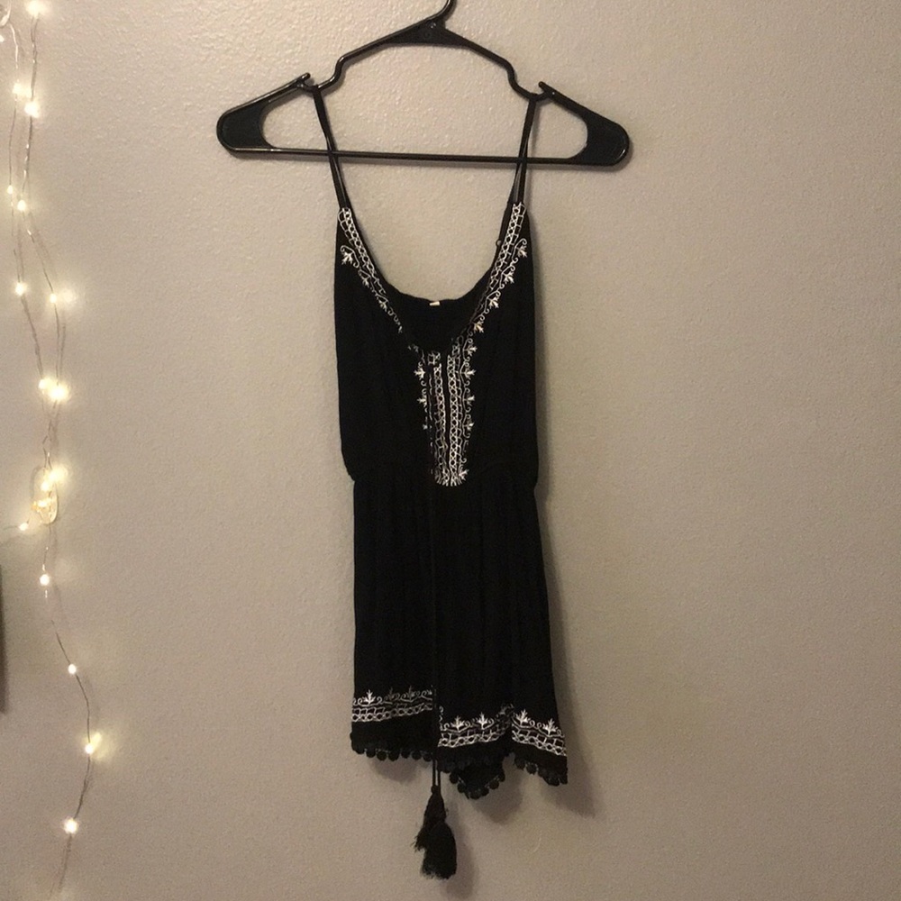 black and white romper